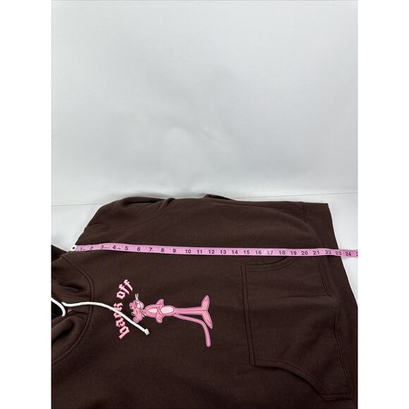 Vintage Y2K Pink Panther “back off” Hoodie Brown Size XL - Picture 10 of 10